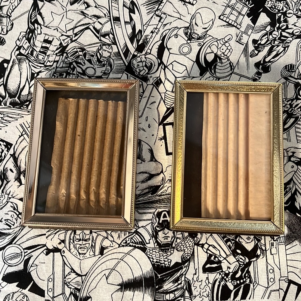 2 vintage metal picture frames